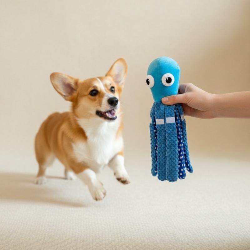 Interactive Cat Toy - Juguete Chirriante de Pulpo para Mascotas,