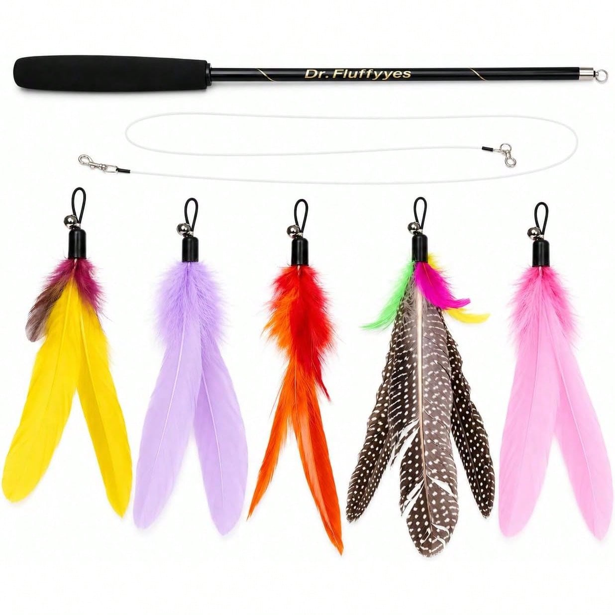 Interactive Cat Toy - Juguete con varita para gatos con