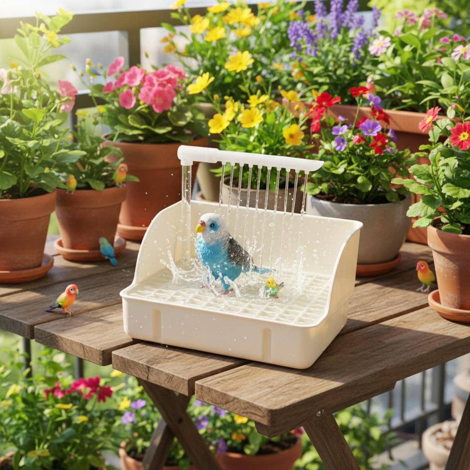 Pet Supplies Us - Ducha Automática para Aves, Fácil de